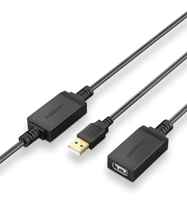 UGREEN USB 2.0 Active Extension Cable - Male To Female - Black - 5M - UG-10319