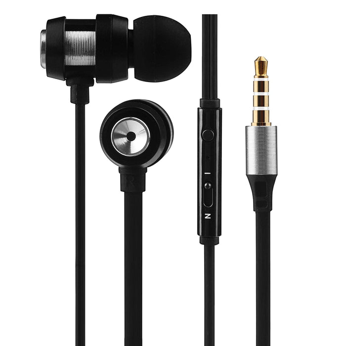 Volkano Alloy Series Metallic Finish Earphones With Microphone & Call Function - Silver - VOLK-VK-1007/SIL